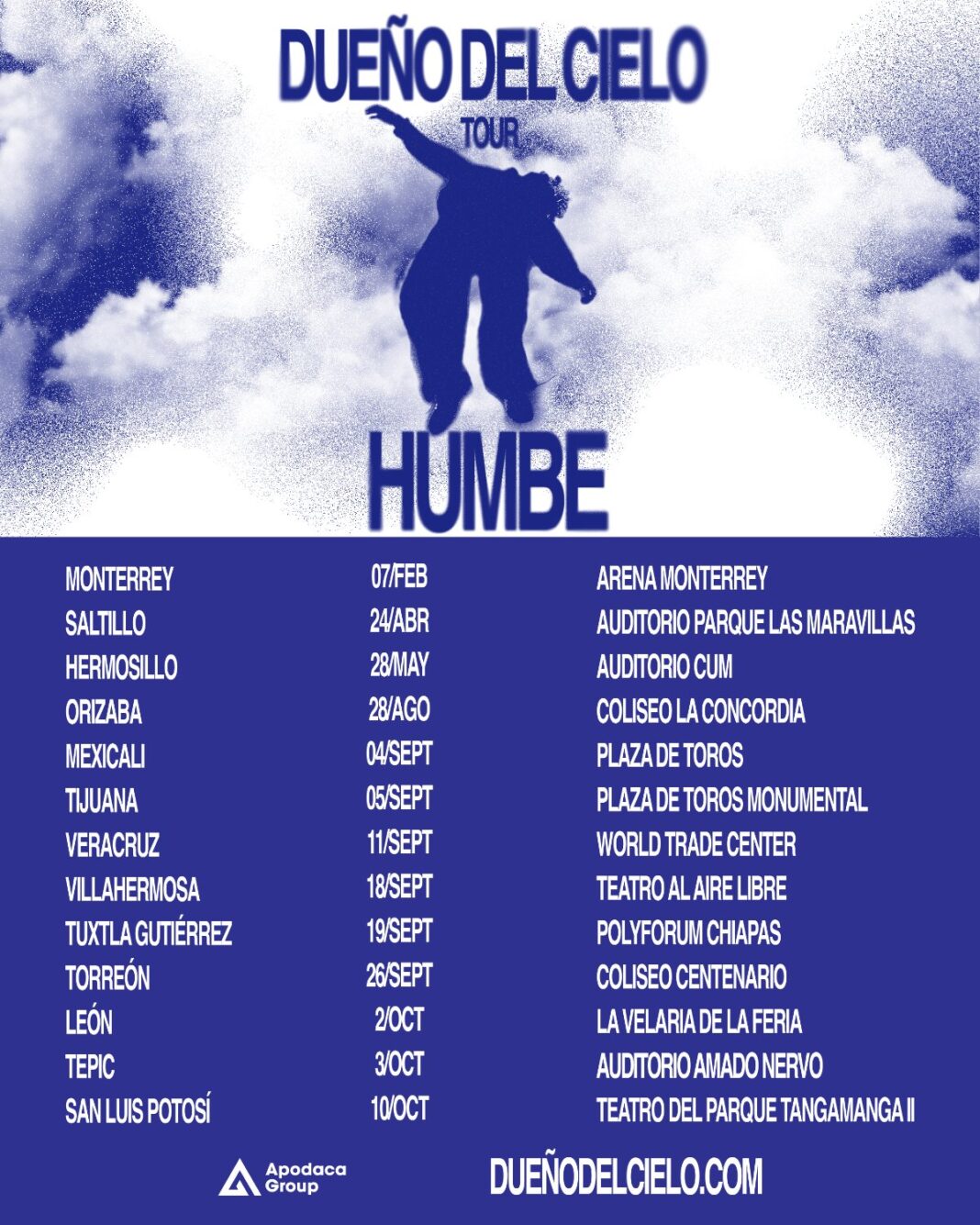 Humbe Merida Humbe anuncia “Dueño del Cielo Tour”, la gira que marcará un antes y un ...